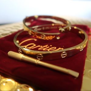 Love Bracelet Bangles Real 18kgp 17
